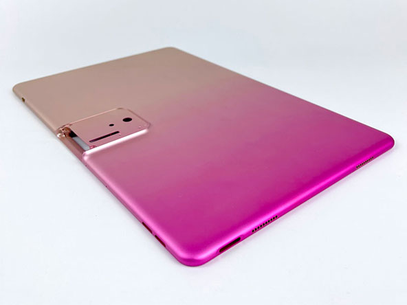gradients of champagne gold and pink tablet casings